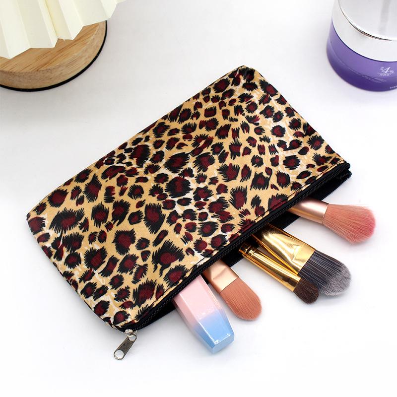 Leopard Pattern Zipper Makeup Bag Fashion Multi-Functional Bag Cosmetic Pouch Travel/Carrying Purse for Women