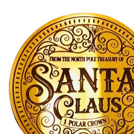 Santa Gold Coin Decorative Christmas Keepsake 4cm Stainless Steel Surprise Token Festive Party Decoration