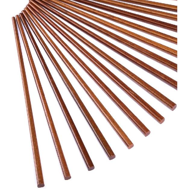 Wooden Chopsticks Reble Dishwasher Safe 10 Pairs Chinese Asian Korea Iron Wood Handmade Chopstick Natural Healthy for Cooking Eating Restaurants