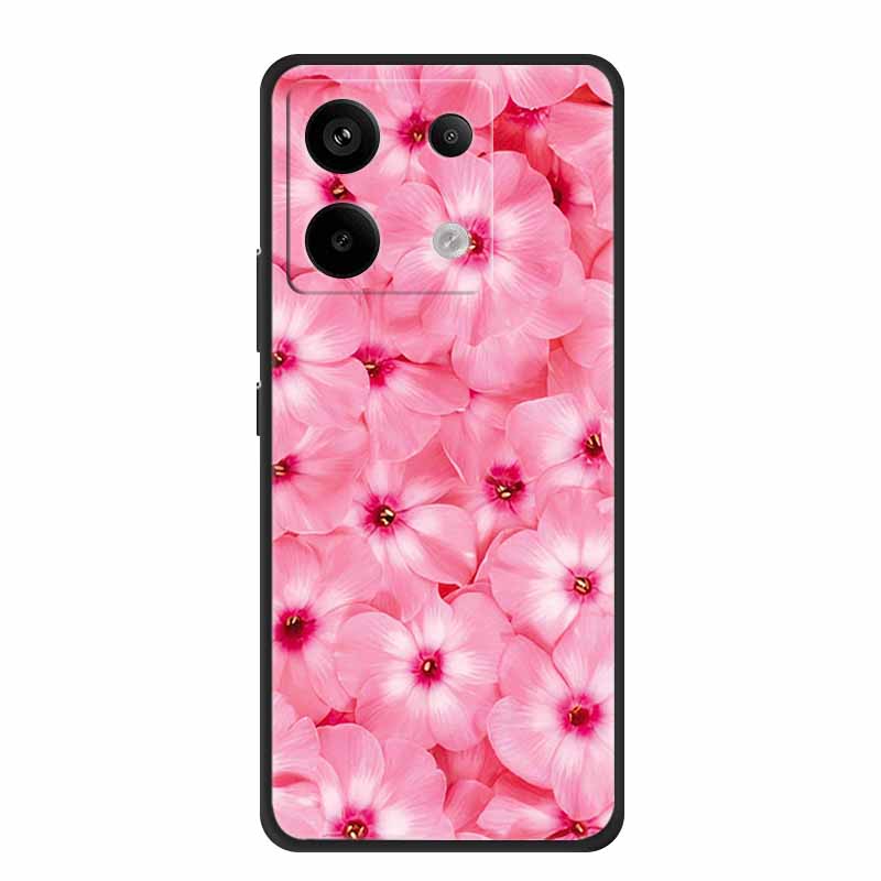 For Redmi Note 13 pro Case Pink Phone Case Fashion Silicone TPU Soft Back Cover Redmi Note 13 Pro Flower Capa 6.67" Cats Coque