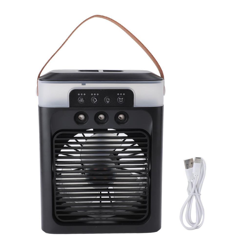 Portable Misting Fan 400ml Water Tank USB Desktop Essential Oil Aromatherapy Air Cooling Fan for Office Bedroom Black
