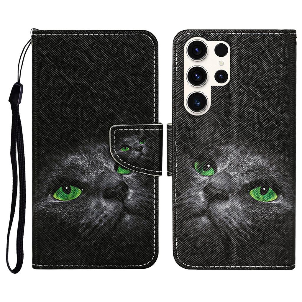 For Samsung Galaxy S25 Ultra Case Pattern Printing Protective Leather Folio Phone Cover