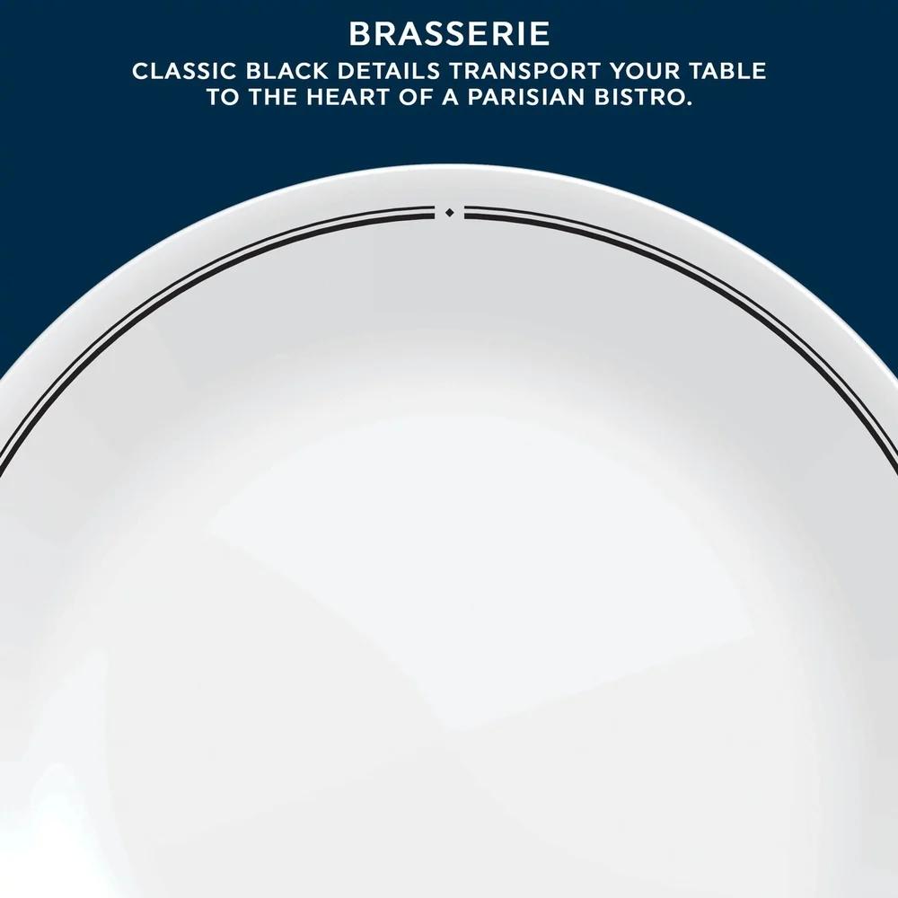 2 Pack 8.5 Inch Salad Plates Vitrelle Glass Durable Stackable Bistro Plates Microwave Dishwasher Safe Outdoor Dining