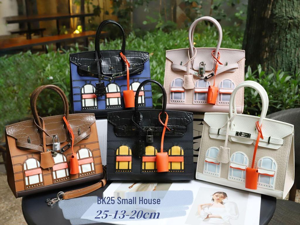 Damen Handtasche aus echtem Leder mit Kontrastfarbe - Platinum Edition