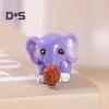 4Pcs Elephant Figurine Exquisite Realistic Resin Micro Landscape Decor Animal Miniature