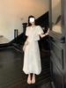 Elegant Chinese Style Tassel Frog Button Shirt & High-Waisted Long Skirt Set - Women's Summer 2026 Fashion.