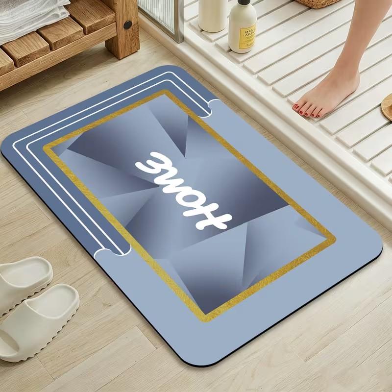 Minimalist European Style Diatomite Bath Mat Shower Floor Entryway Non-Slip Absorbent Bathroom Rug