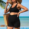 Bañador de una pieza para mujer embarazada con soporte abdominal y color liso para vacaciones en la playa y ropa de playa