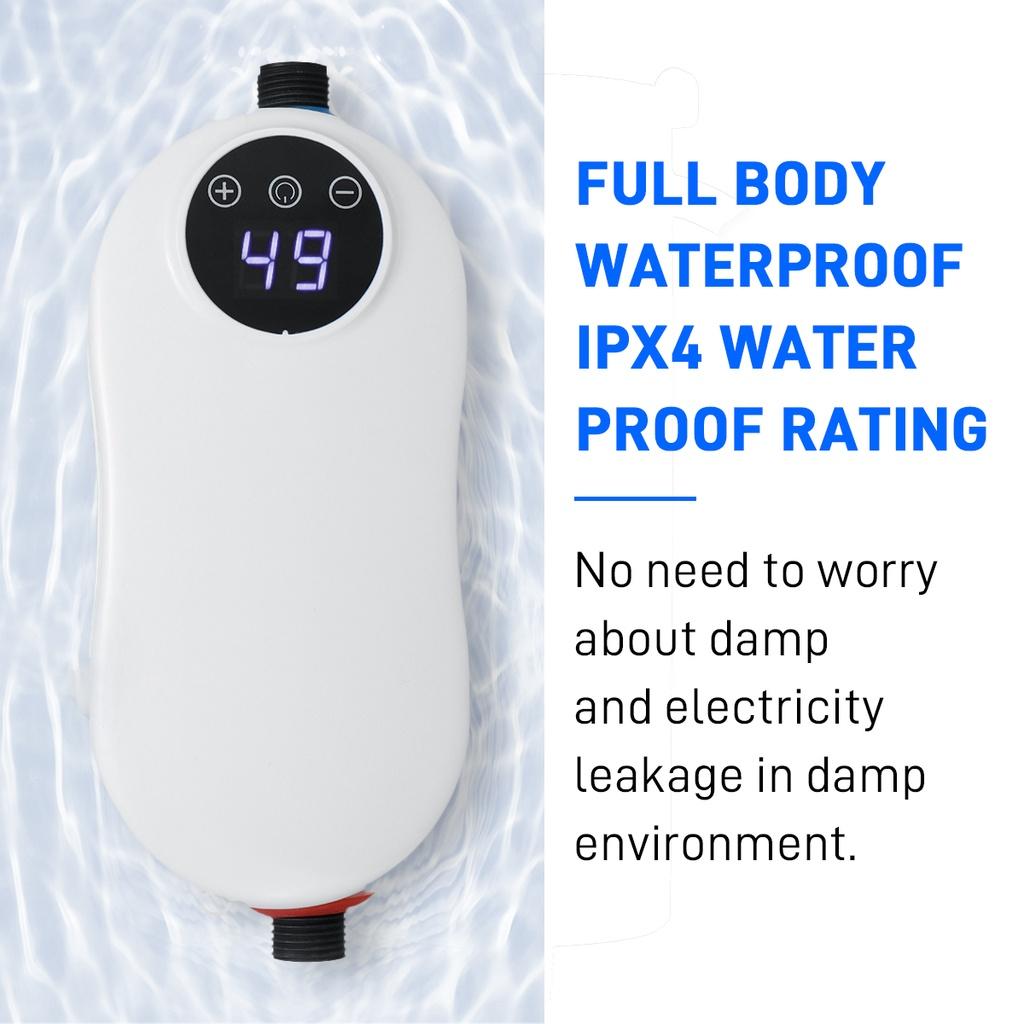 5500W Water Heater Electric Tankless Instant Hot Water Heater Kitchen Under Sink Tap Bathroom Shower Mini Water Heater White