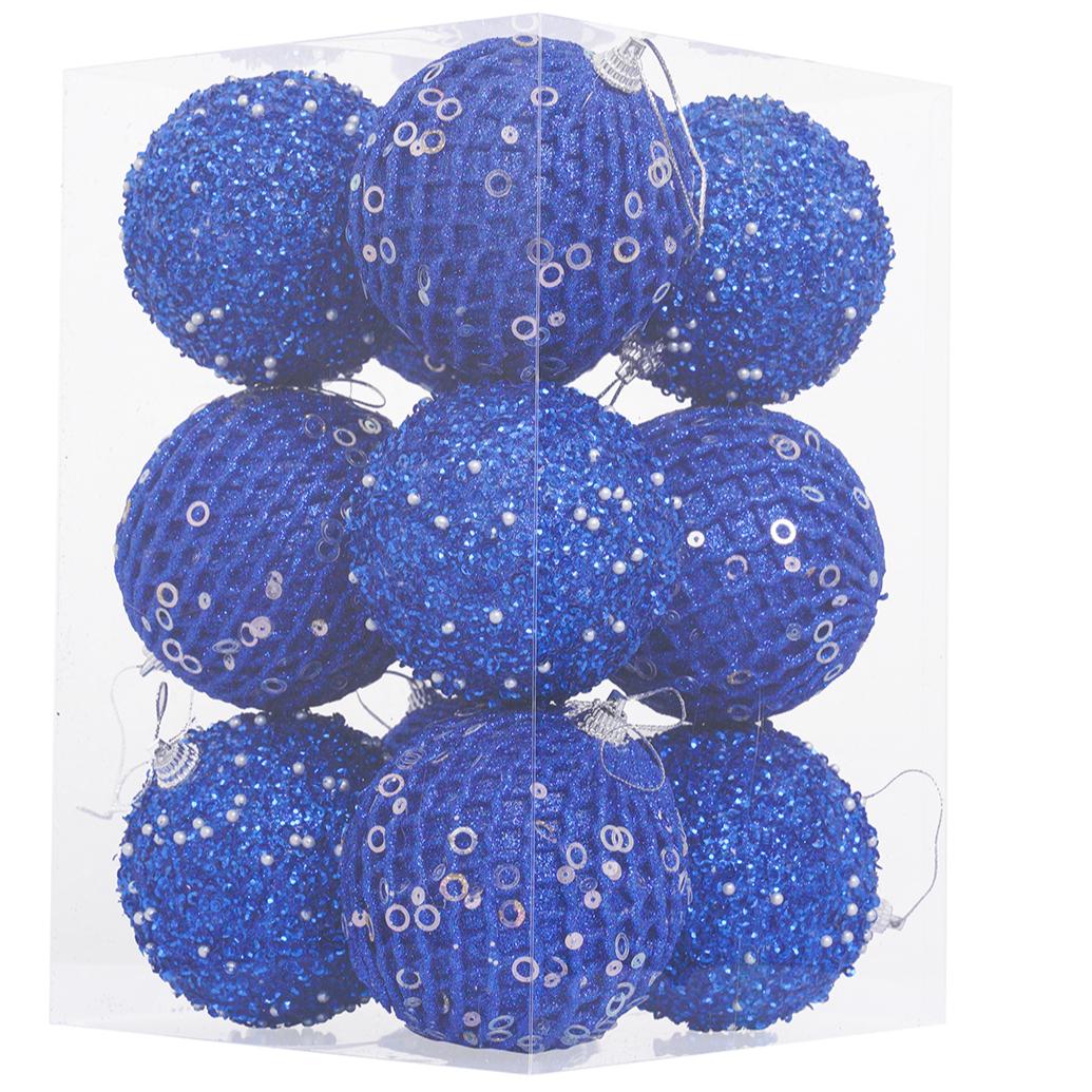 

12 шт. 8 см елочные шары украшение большой блеск белый красный рождественская елка подвеска украшение для дома 2025 новогодний подарок 8cm королевский синий