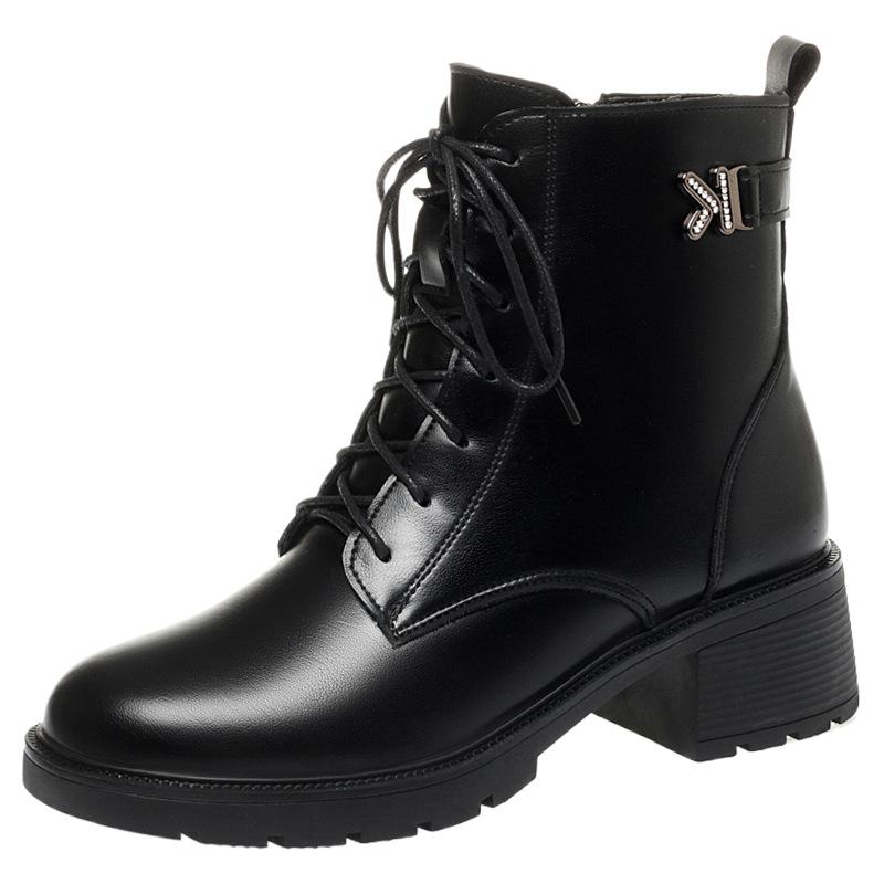 British Martin boots for women, new winter velvet versatile platform short boots, spring and autumn single boots