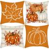 New Halloween Series Maple Leaf Pumpkin Print Letter Print Pillow Case Home Sofa Cushion Cover