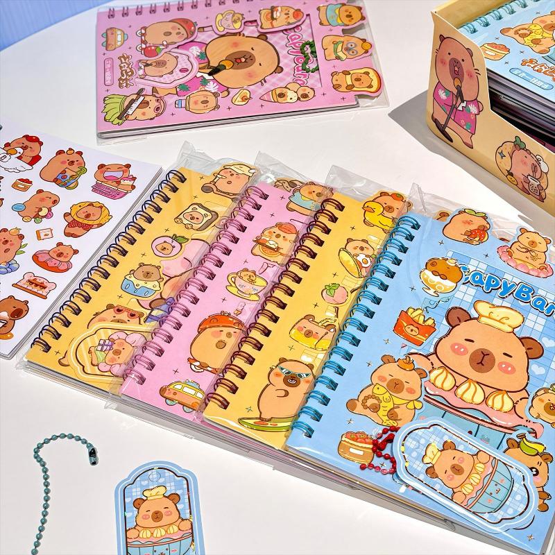 Cartoon Anime Cute Capybara Booklet Roll Book Sticker Combo Book Student Decompress Diy Booklet Material School Supplies Gift