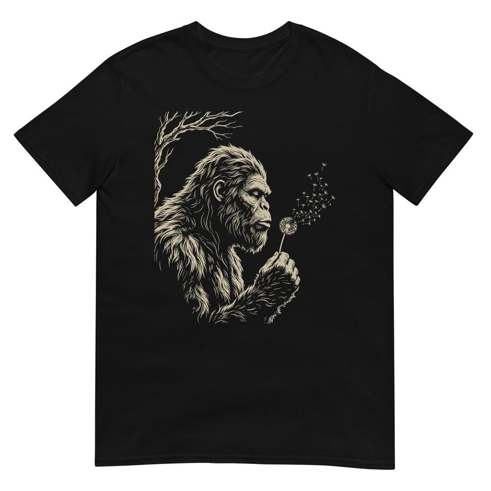 Funny Blowing Wishes Bigfoot Dandelion Sasquatch Wish Unisex Tshirt