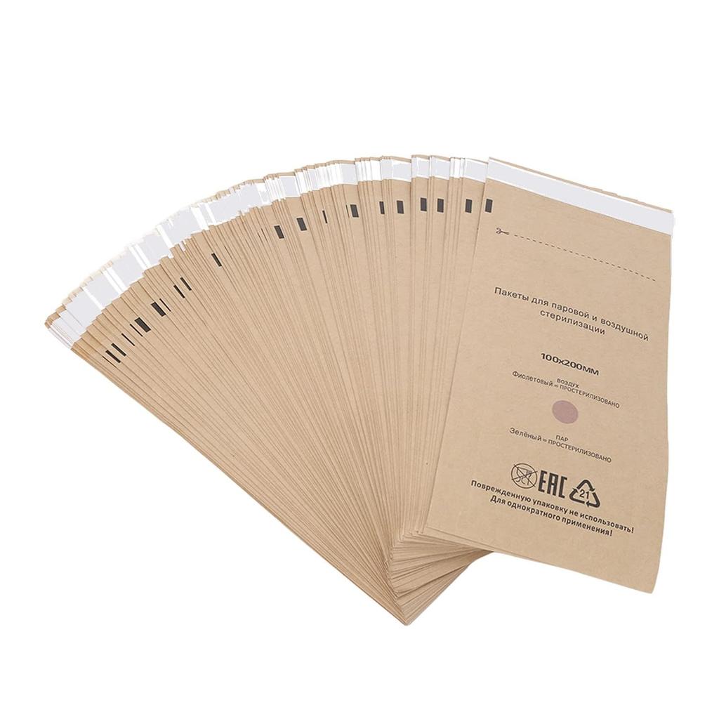 100Pcs Dental Tool Self Sealing Pouch Self Sealing Nail Art Cleaning Bag for Oral Cavity Beauty 100x200mm / 3.9x7.9in