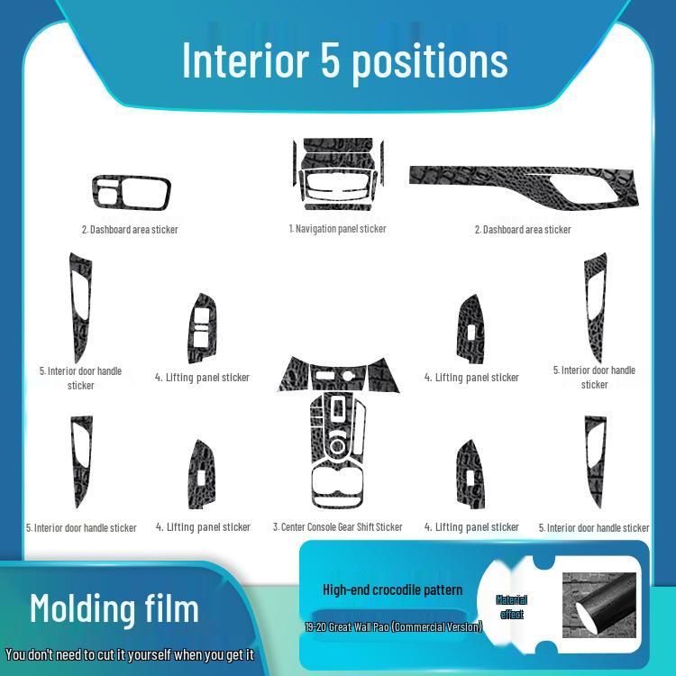 19-20 Great Wall Cannon Interior Carbon Fiber Gear Console Sticker