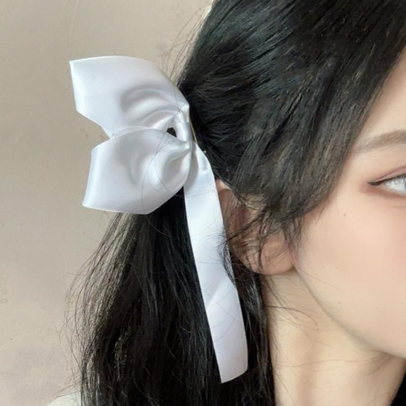 2 Peças Preto Branco Fita Presilhas de Cabelo Vintage Laço Lateral Grampo de Cabelo Fofo Menina Presilhas Acessórios de Cabelo para Mulheres