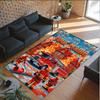 Fire Truck Theme Crystal Velvet Rug Personalized Custom Name Text Soft Floor Mat Home Decor