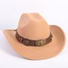Popular European and American Fashion OL Style One-word Cowboy Hat Men's and Women's High-end Top Hat Jazz Hat Felt Hat