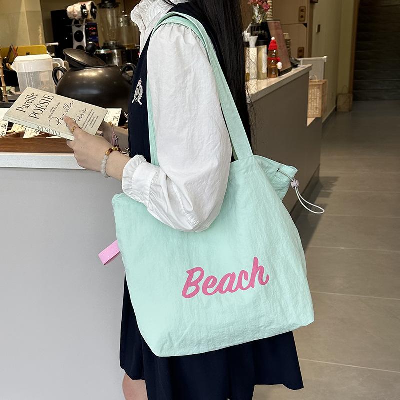 

Женская сумка на плечо большой вместимости в свежем стиле, сумка-тоут, дизайн с защитой от кражи на шнурке