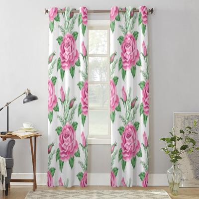 Perdele pentru fereastră în stil retro cu trandafiri și flori pentru camera copiilor Jaluzele de acasă draperii pentru sufragerie dormitor draperii