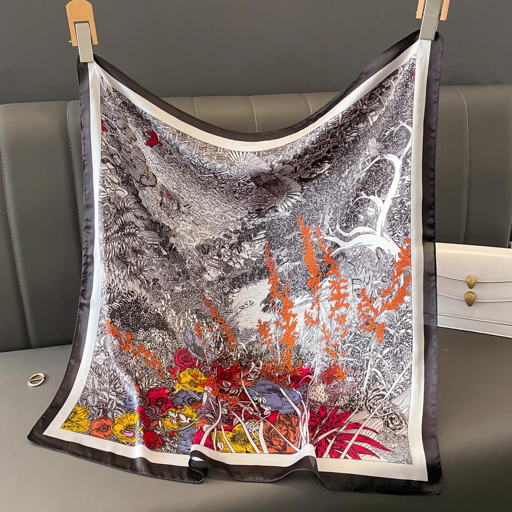 New Printed Square Scarf High Quality Multi-colo Women's Head Scarf Multifunctional Fashion Accessories Hairband Scarf Shawl