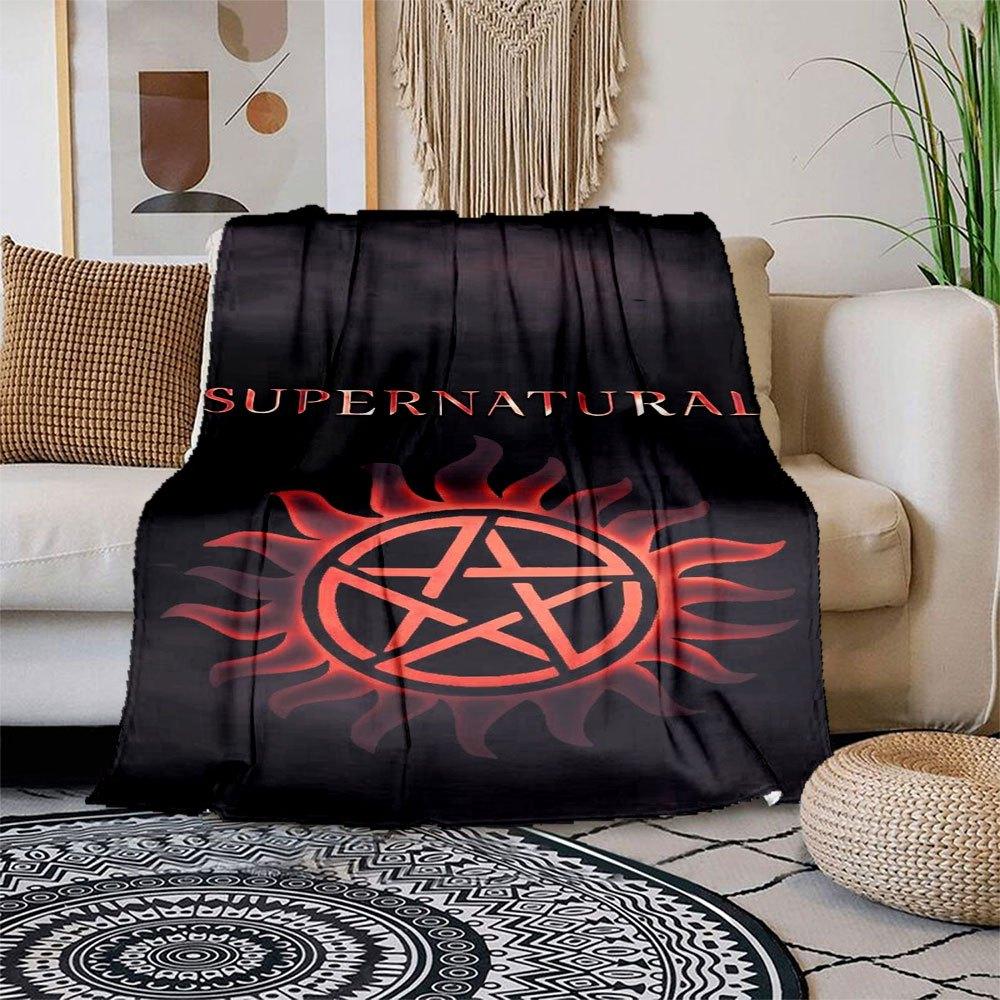 "Supernatural Anti-Possession Symbol Phone Case Cover"Blanket Flannel Throw Blanket for Sofa, Bed, Travel, Camping, Office, Couch, Chair, An