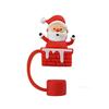 Christmas New Silicone Straw Cover 10mm Large Diameter Reusable Straw Tips Cartoon Cute Holiday Gift Dust Cap Party Xmas Decor