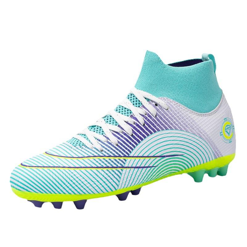 Cheap new high-top broken nails long nails football shoes outdoor lace-up student training shoes spring and autumn socks shoes