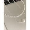 Silver-dusted Freshwater Pearl Double-layered Layered Necklace, Collar Chain, Elegant and Cool Style Neck Chain