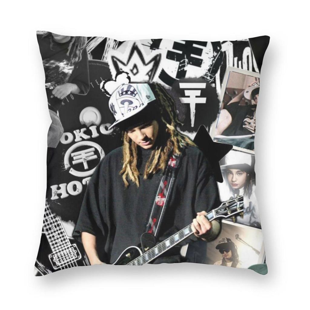 Tokio Hotel Tom Kaulitz Music Band Square Pillowcase Pillow Cover Cushion Zip Decorative Comfort Throw Pillow for Home Car