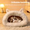 Winter Cat Sleeping Bag Warm Plush Cat Sack with Cute Ears Cozy Cats Cave Bed Pet Hideaway Tunnel Calming Bed for Puppies Kittens Small Pets