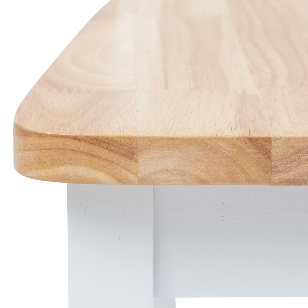 Dining Room Chairs 2 Pcs White & Light Wood Solid Rubberwood