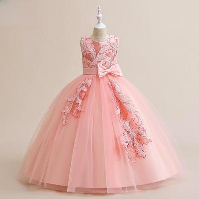 Children's Sequined Princess Floor-Length Piano Performance Dress