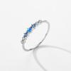 Modian 925 Silver Basic Stackable Fashion Thin Finger Ring Charm Blue Zirconia Crystal Rings For Women Fine Jewelry