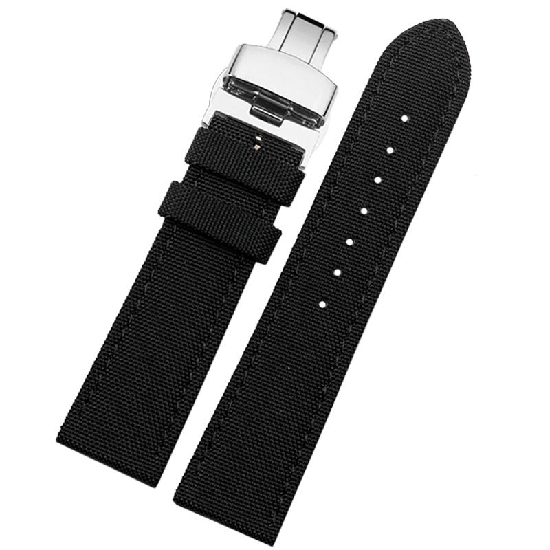 For Omega Seiko Casio Tissot Watch Strap 19mm 20mm 22mm 23mm 24mm Nylon Leather Wrist Band Men's Waterproof Canvas Bracelet Belt