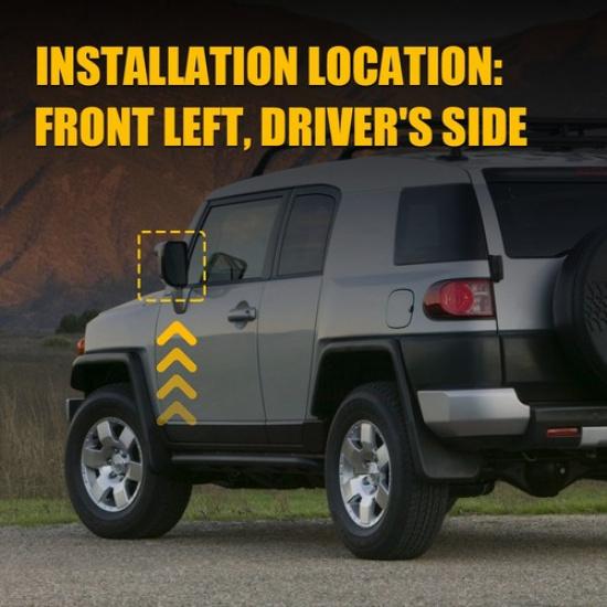 Front Driver Side Non-Heated Mirror Glass Clear For 2007-2014 Toyota FJ Cruiser