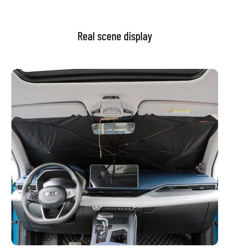Black Gold Titanium Car Sunshade - Front Windshield Heat Insulation Sun Protection