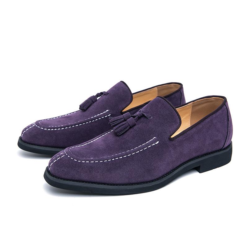 Men's Shoes Large Size New Loafers Fashion British Suede Business Dress Leather Shoes Wedding Men's Shoes