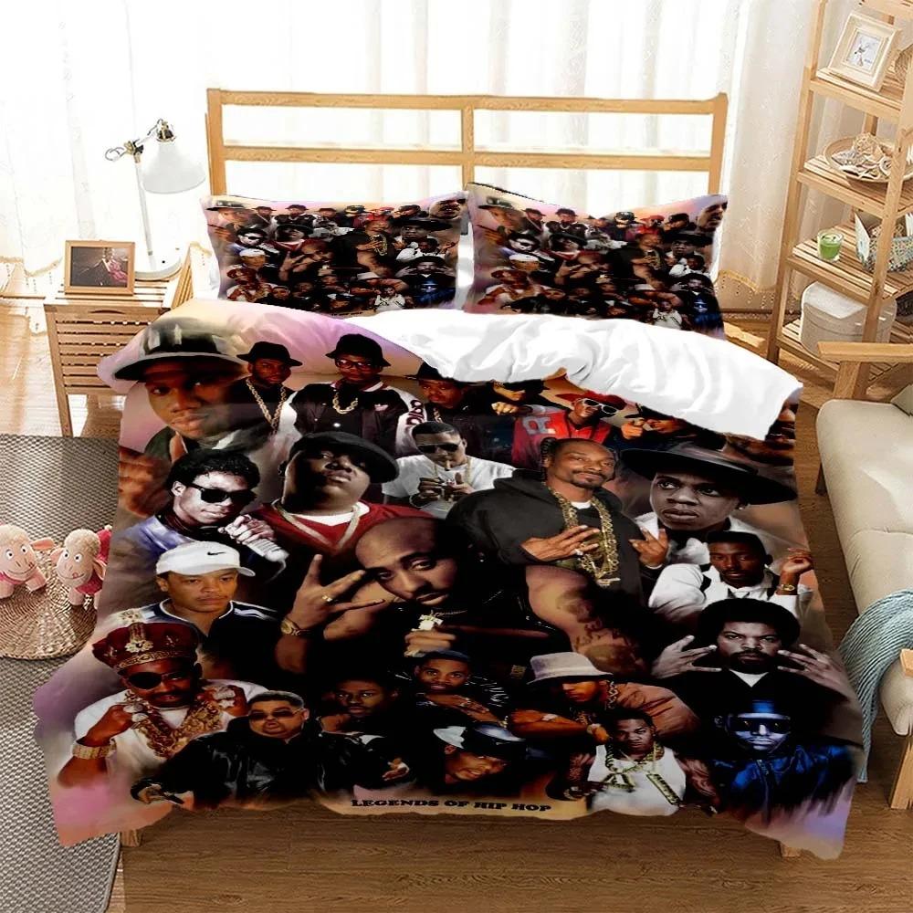 

Hip Hop Rapper Bedding Set Twin Queen Size Duvet Cover Pillowcase for Boys Girls Kids Adult Fashion Home Textile 70x133cm 2pcs