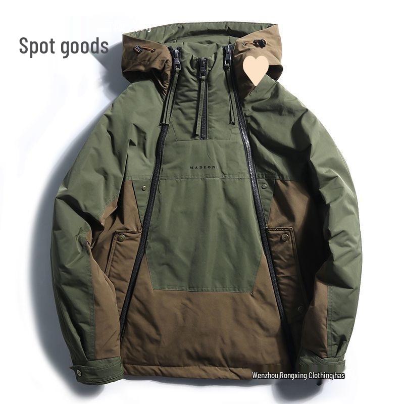 Men's Trendy Functional Double Zipper Casual Down Jacket