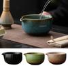 Keramisk Matcha-skål Ugnsfärgförändring Stor Kapacitet Tevispställ Slät Högtemperaturbeständig Matcha-bryggkopp