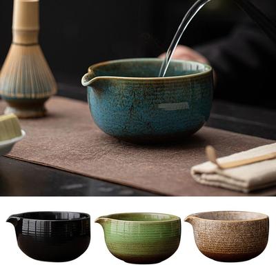 Ceramic Matcha Bowl Kiln Discoloration Large Capacity Tea Brush Stand Smooth High Temperature Resistant Matcha Brewing Cup