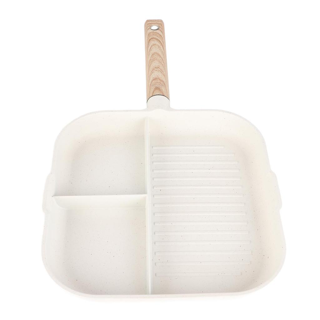 3 In 1 Frying Pan Aluminum Alloy Partitioned Non Stick Multifunction Kitchen Egg Pan for Breakfast