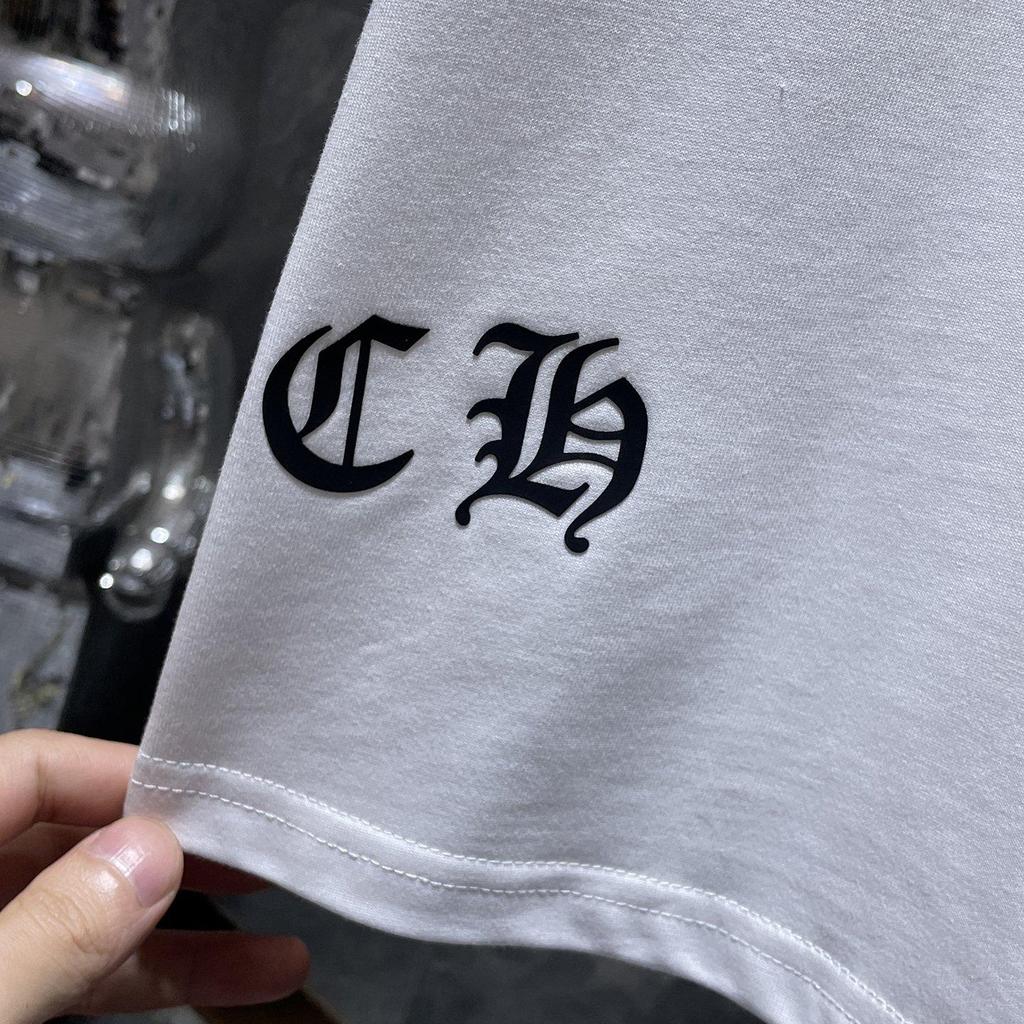 8936 CHROME HEARTS 2026 Summer New High Quality Cotton Round Neck Loose Large Size Men's and Women's T-shirt Couple T-shirt