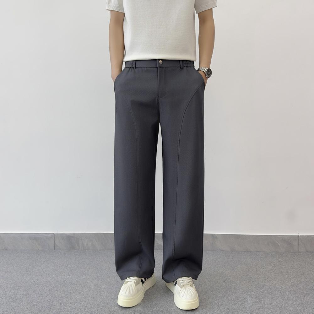 Korean Wear Casual Trousers Men's Drape Sense Advanced Sense Thin Loose Straight Wide Leg Suit Trousers