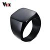 Vnox Glatte Herren Schwarz Rock Punk Ringe Cool Mode Individualität Siegelring für Männer Party Schmuck