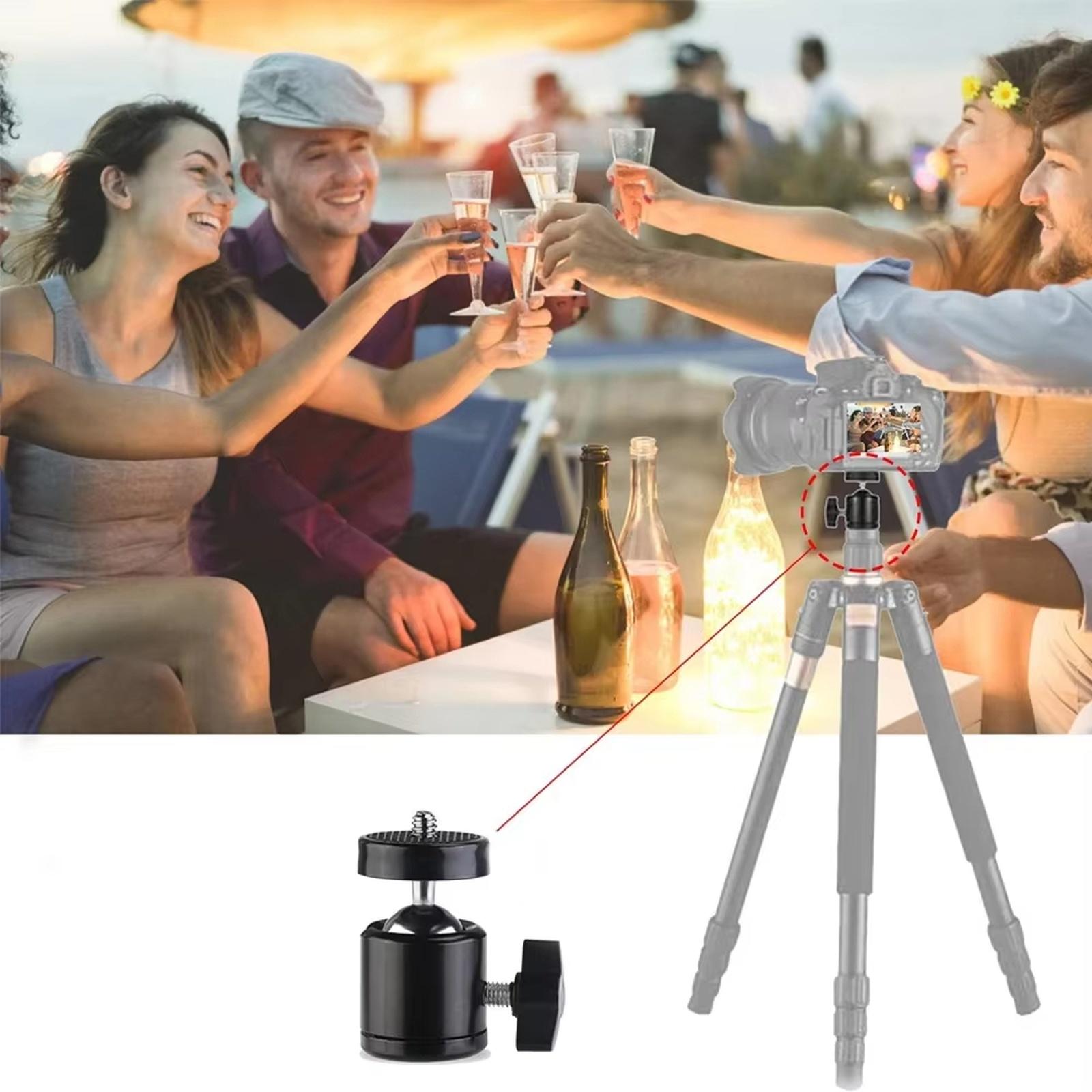 Metal Hot Shoe Ball Head 360° Rotatable Swivel Ball Head for Live Tripod Photography one size чёрный