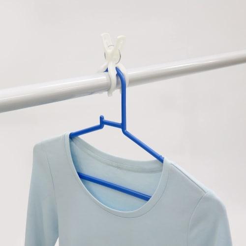 Towa Sangyo Heavy-Duty Neosul Wide Pole Clothespins, White/Blue, Approx. 4.4 X 3.4 X 9cm, Pack of 10