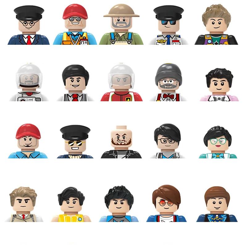 Non-Toxic City Characters Action Figures Building Blocks Policeman Teacher Fireman Occupation Mini Figurine Dolls Bricks Set Children Toys